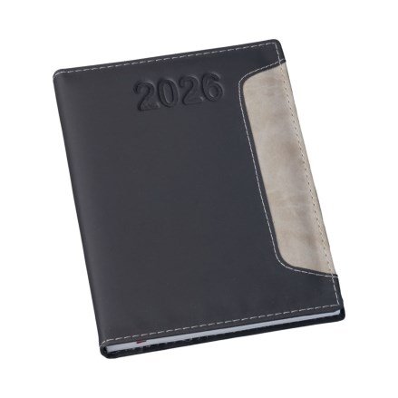 Agenda Estampada Preta Vertical