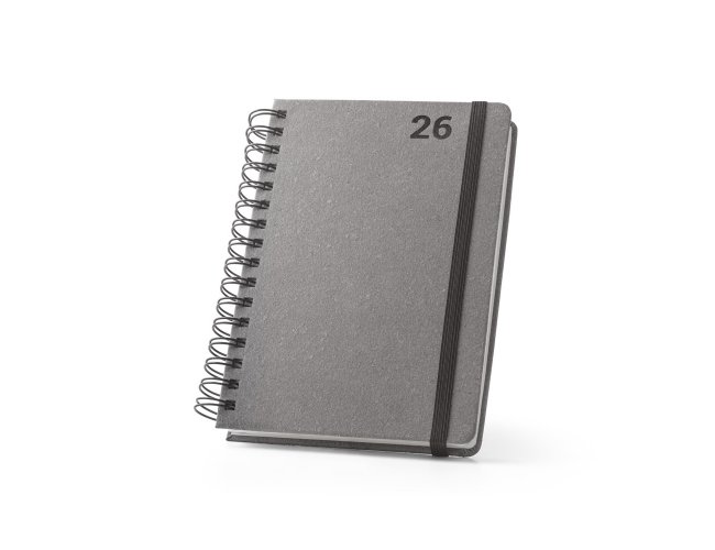 Agenda A5, com argolas, em pele (58% reciclada)